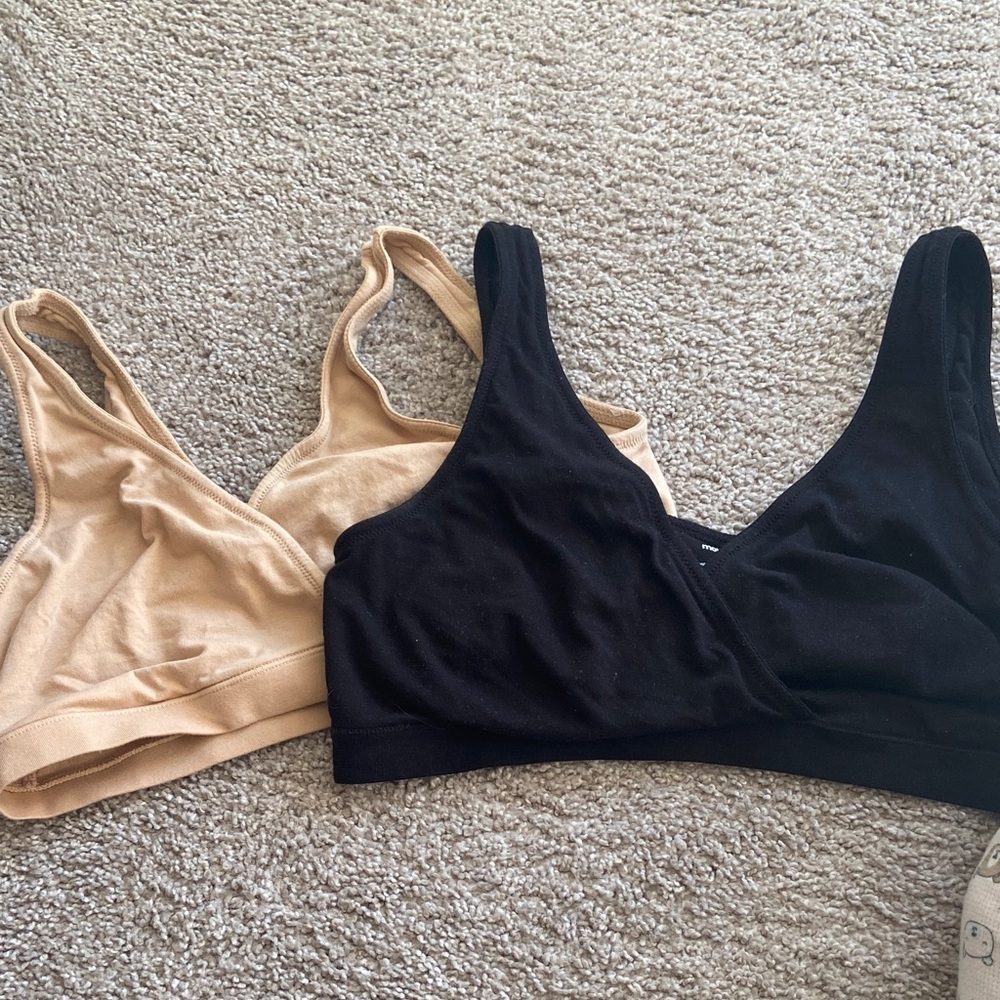 Motherhood Maternity Black and Tan Bra Set